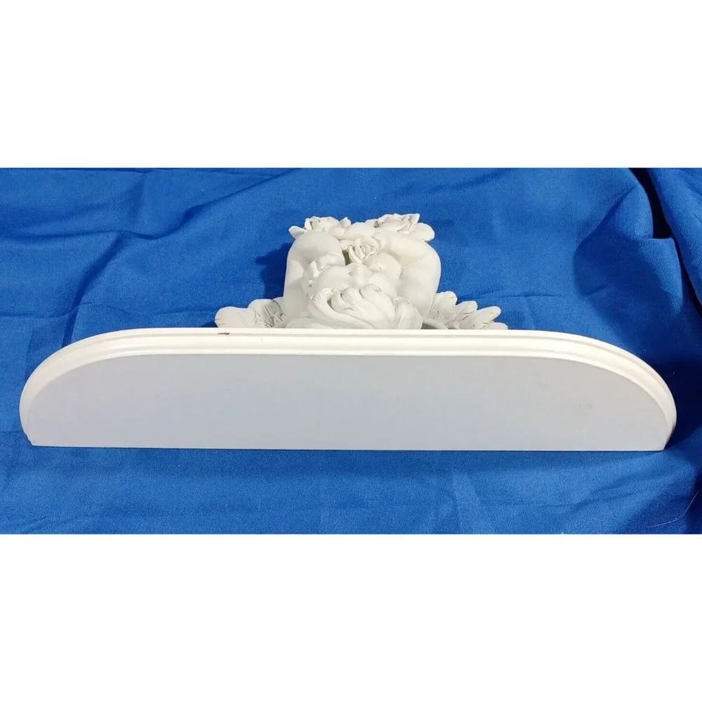 NEW Vtg PLASTER  WISTFUL ANGEL CHERUB WALL SHELF Sculpture Victorian Wal… - Picture 6 of 8